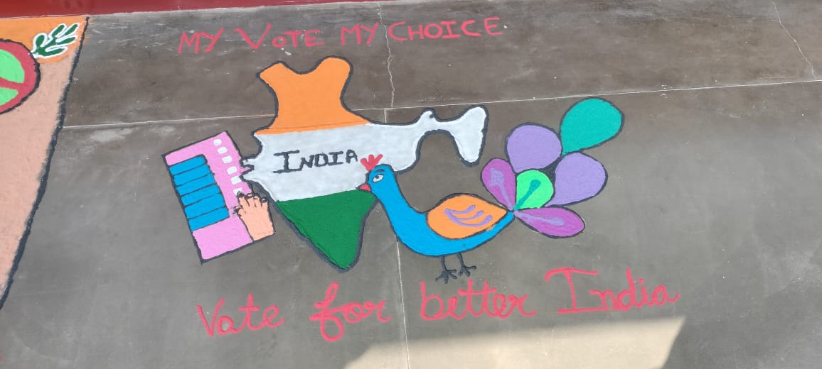 Rangoli  competition on Voter awareness