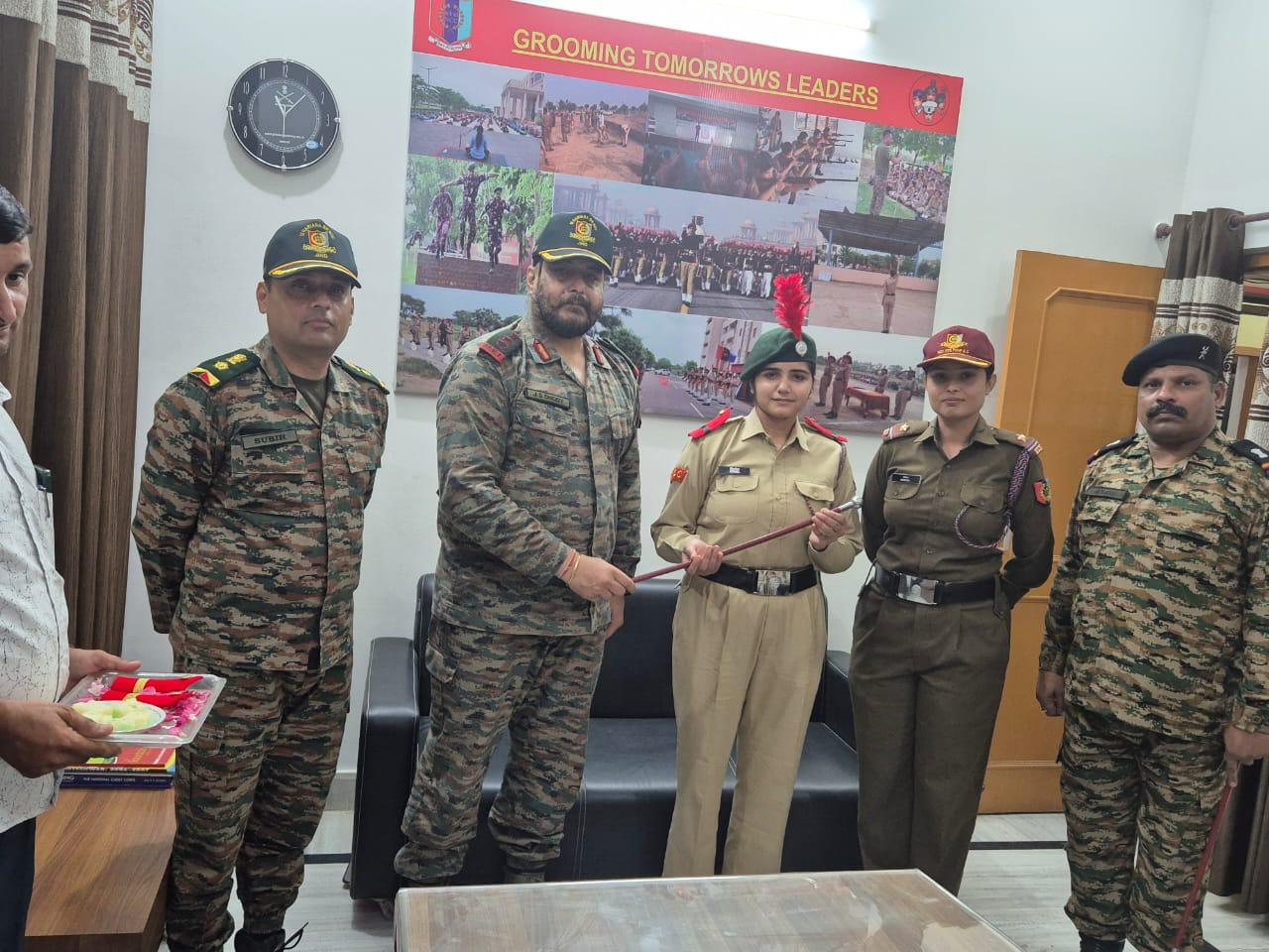 Under Officer Rank to our Cadet Nirmal  by Col J S Doddy